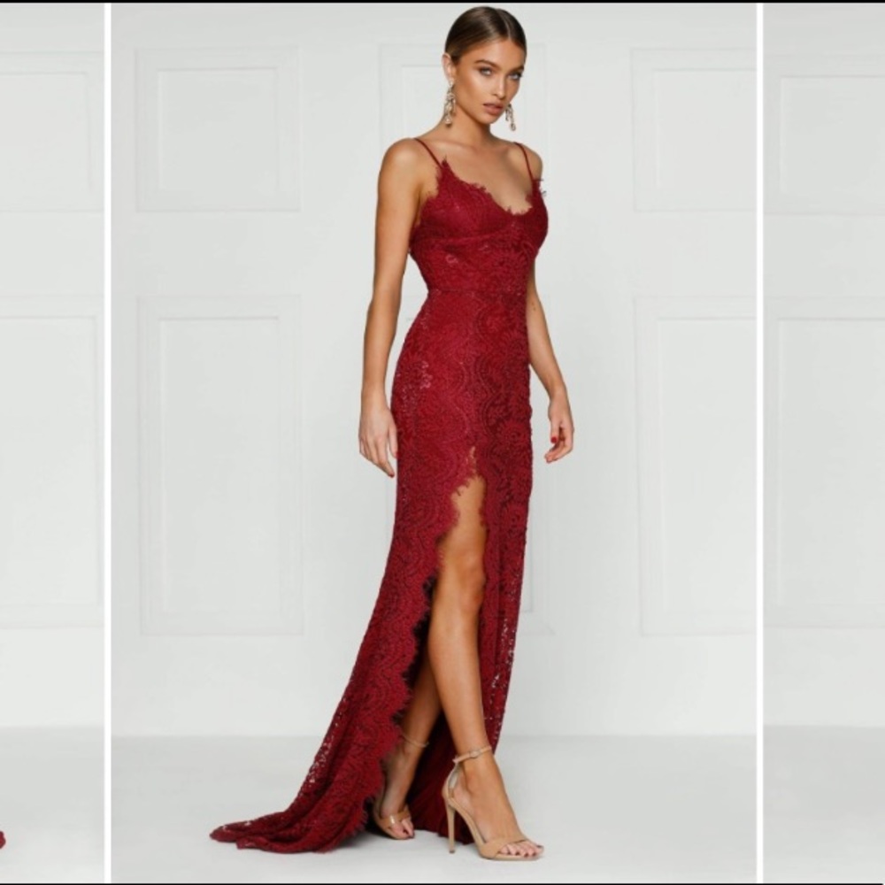 Alamour the label, burgundy lace evening gown NWT
